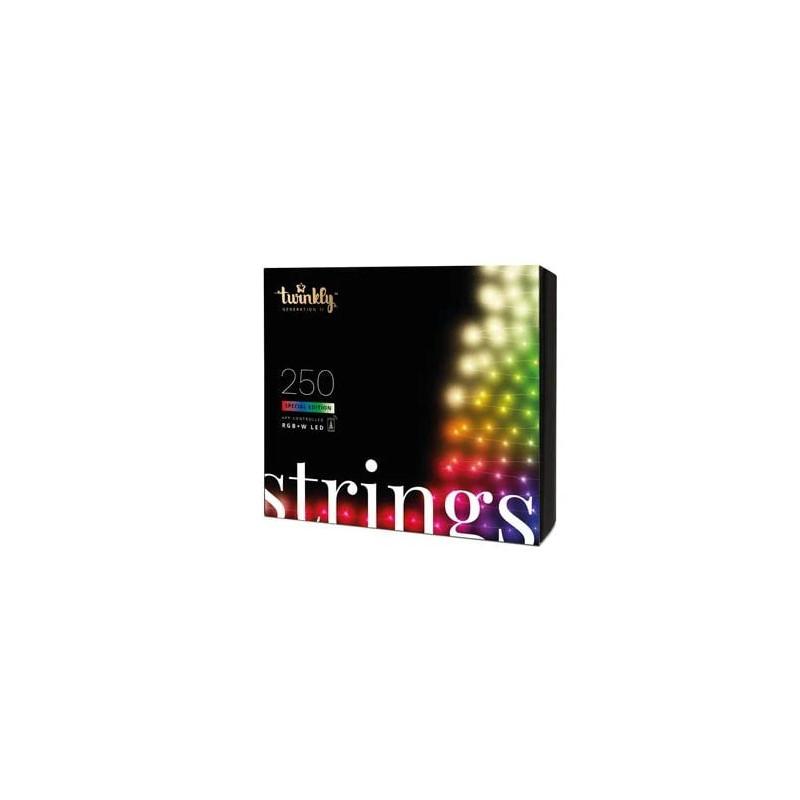 Luce led di natale twinkly strings 250 smart rgb 20m multicolore
