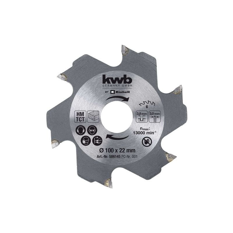 Lama da taglio einhell 100x22x3,8 mm 6 denti per fresatrice [49758941]