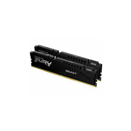 Ram dimm ddr516gb kingston fury beast 6000mt s cl36 2pz nero [kf560c36bbek2-16]
