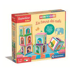 Gioco educativo clementoni montessori la torre dei cubi multicolore