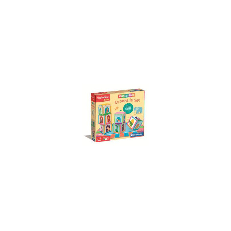 Gioco educativo clementoni montessori la torre dei cubi multicolore