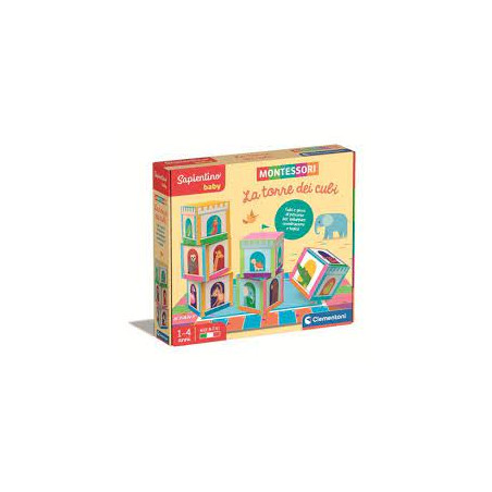 Gioco educativo clementoni montessori la torre dei cubi multicolore