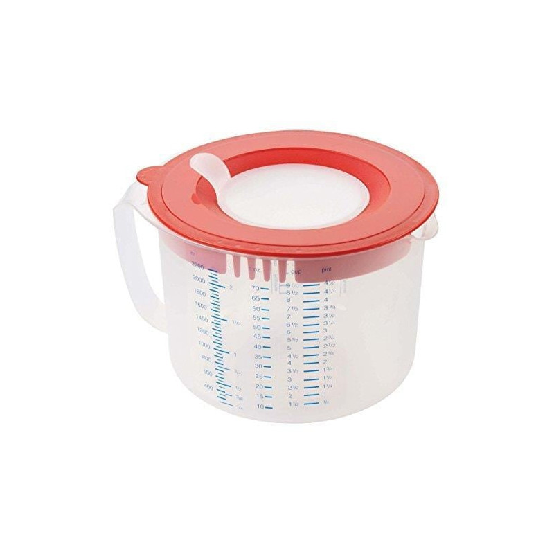 Caraffa leifheit 2.2l con misurino trasparente/rosso