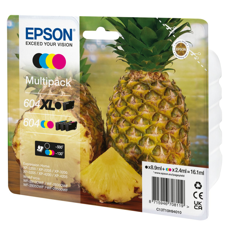 Cartuccia epson 604xl 8.9ml nero/ciano/magenta/giallo