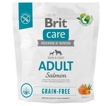 Cibo completo brit care grain-free adult salmon per cane 1kg