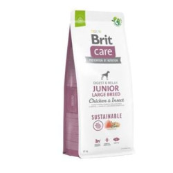 Cibo secco brit care sustainable junior large pollo e insetto per