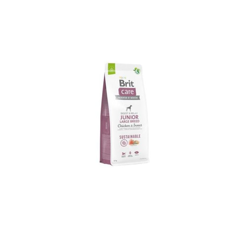 Cibo secco brit care sustainable junior large pollo e insetto per