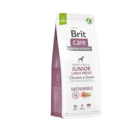 Cibo secco brit care sustainable junior large pollo e insetto per
