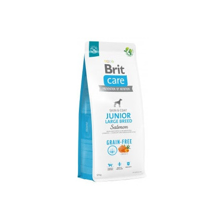 Mangime brit care junior large salmon senza cereali per cani 12kg