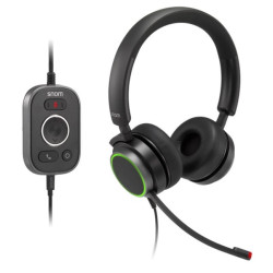 Cuffie snom a330d stereo cablato usb + jack nero [00004598]