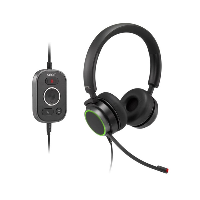 Cuffie snom a330d stereo cablato usb + jack nero [00004598]