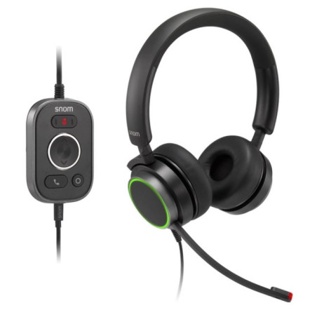 Cuffie snom a330d stereo cablato usb + jack nero [00004598]