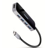 Hub usb axagon 4 porte tipoa/c 3.2 gen 1 argento/nero [hmc-6h4a]