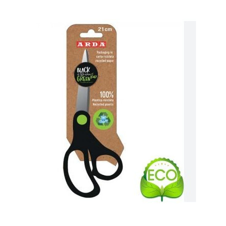 Forbici per carta arda re-generation in plastica riciclata 21cm/nero