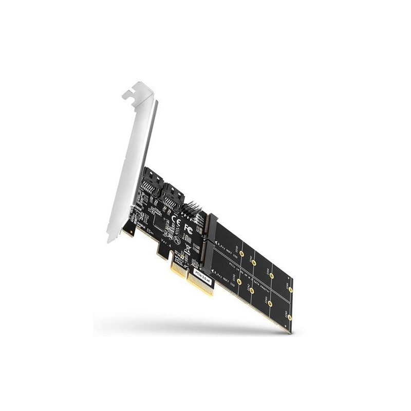 Scheda pcie axagon 2 porte sata 6g interne + lp nero/argento [pces-sa4m2]