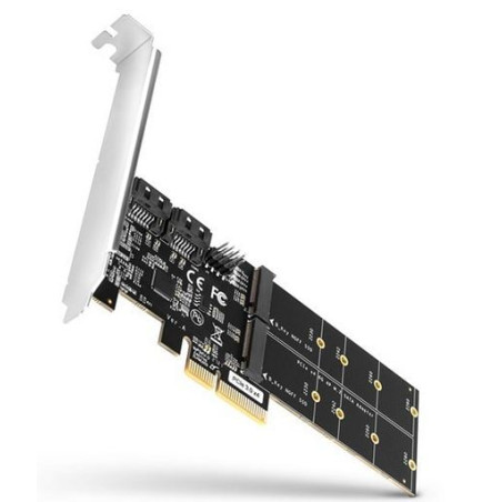 Scheda pcie axagon 2 porte sata 6g interne + lp nero/argento [pces-sa4m2]