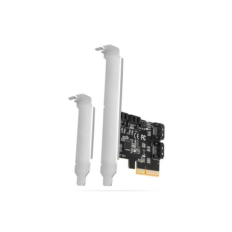 Scheda pcie axagon 4 porte sata 6g interne + lp nero/argento [pces-sa4x4]