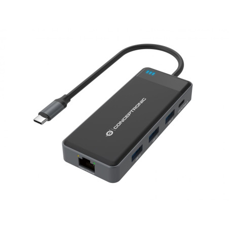 Docking station usb conceptronic 7-in1 usb 3.2 type-c grigio