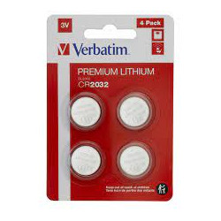 Pila verbatim cr2032 batterie a bottone da 3 volt al litio 4-pz