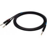 Cavo audio ssq jsjm1 jack stereo/2x jack mono m/m 1m/nero [ss-1452]