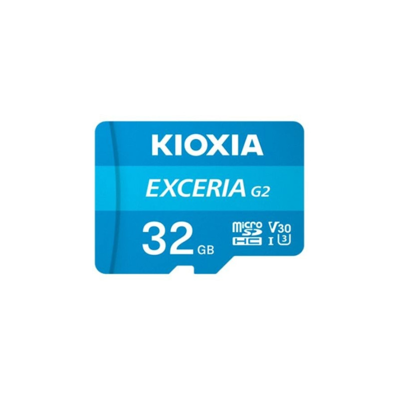 32gb scheda microsdhc kioxia exceria gen2 uhs-i u3 v30 blu [lmex2l032gg2]