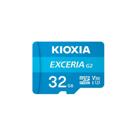 32gb scheda microsdhc kioxia exceria gen2 uhs-i u3 v30 blu [lmex2l032gg2]