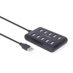 Hub usb gembird 10 porte usb 2.0 0.48gbit/s nero [uhb-u2p10p-01]