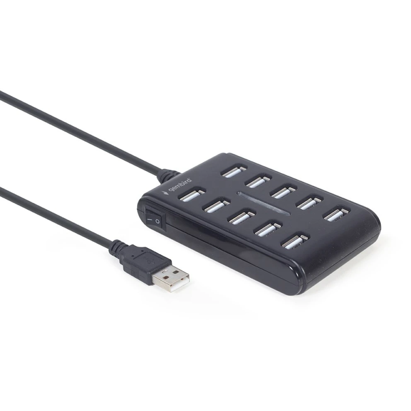 Hub usb gembird 10 porte usb 2.0 0.48gbit/s nero [uhb-u2p10p-01]