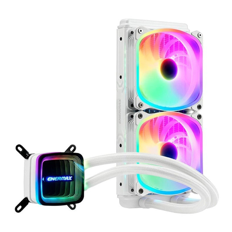Dissipatore cpu a liquido enermax aquafusion adv 240mm bianco [elc-aqfa240-sqa-w]
