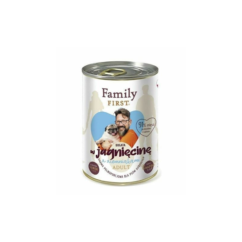 Mangime umido family first agnello con patate con patate per cani