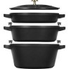 Set di pentole zwilling staub in ghisa 4.2l/2.9l/1.9l/24cm/3pz/nero