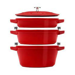 Set di pentole zwilling staub in ghisa 4.2l/2.9l/1.9l/24cm/3pz/rosso