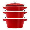 Set di pentole zwilling staub in ghisa 4.2l/2.9l/1.9l/24cm/3pz/rosso