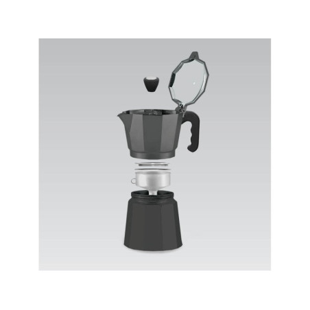 Caffettiera maestro 6 tazze 300ml in alluminio nero [mr-1666-6-black]