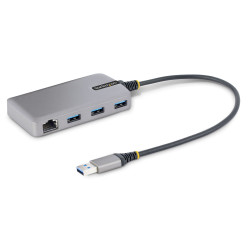 Hub usb startech.com 4x usb 3.2 + 1x rj-45 10/100/1000mbps grigio