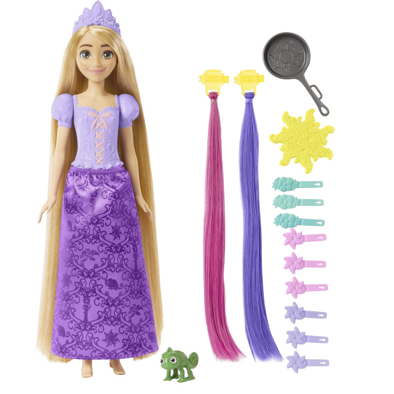 Bambola mattel disney princesshaarspiel rapunzel in plastica/tessuto