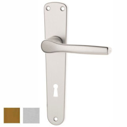 Maniglie ghidini gabry all arg con placca alluminio bronzato/argento