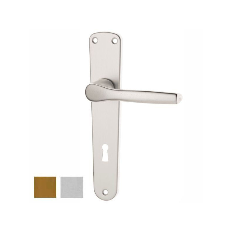 Maniglie ghidini gabry all arg con placca alluminio bronzato/argento