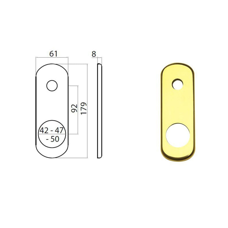 Placca ghidini ghibli per portoncino blindato 92mm ottone lucido[77298856612]