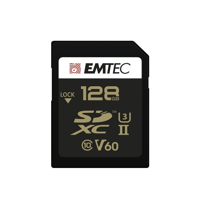 128gb scheda microsd emtec speedin uhs-ii u3 v60 ultra pro nero/dorato
