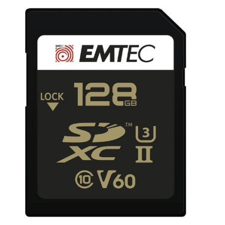 128gb scheda microsd emtec speedin uhs-ii u3 v60 ultra pro nero/dorato