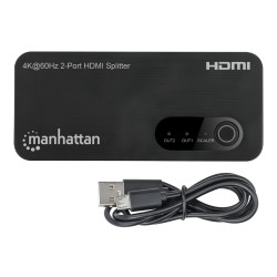 Splitter hdmi manhattan 4k 60hz uhd 3d con led 2 vie