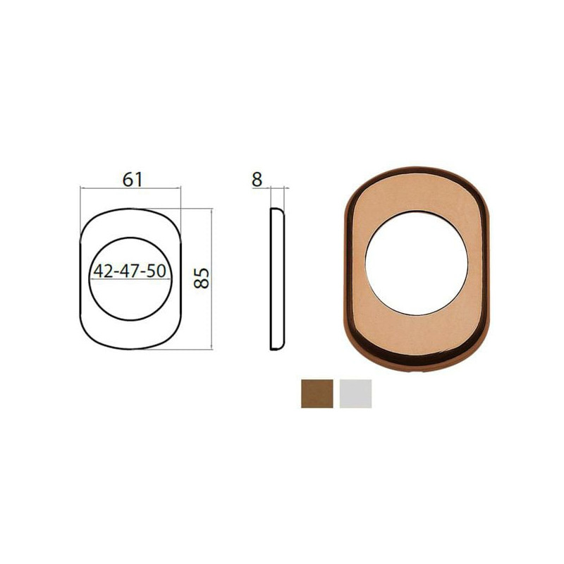 Bocchetta ghidini serie ghibli alluminio 62x86mm argento [77298626601]