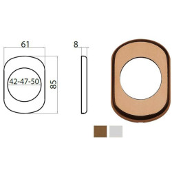 Bocchetta ghidini serie ghibli alluminio 62x86mm bronzo [77298626604]