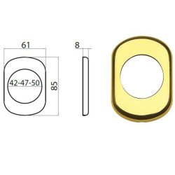 Bocchetta ghidini serie ghibli alluminio 62x86mm oro [77298626612]