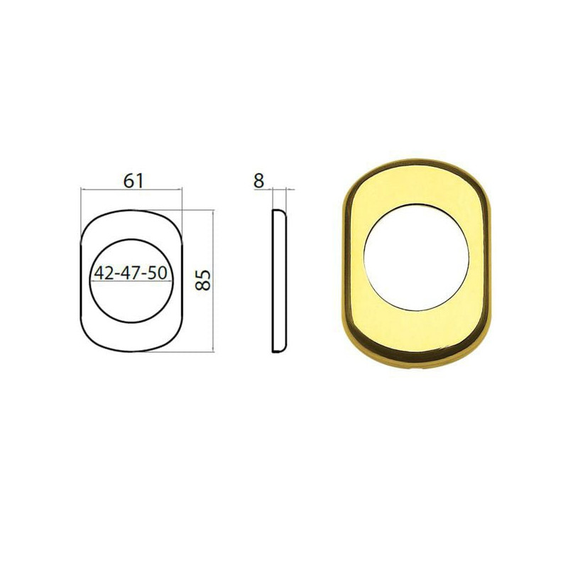 Bocchetta ghidini serie ghibli alluminio 62x86mm oro [77298626612]