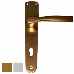 Maniglia ghidini gabry yale con placca in alluminio 8x85mm oro/argento