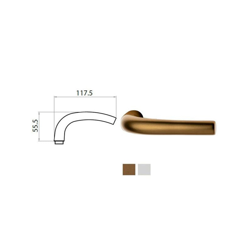 Maniglia ghidini susy q8-rb in alluminio 8mm oro/argento [77434018301]