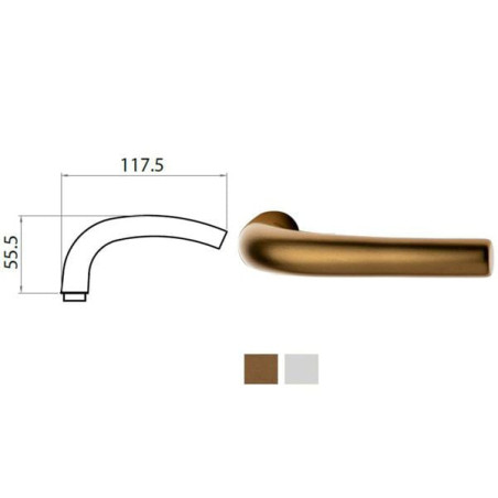 Maniglia ghidini susy q8-rb su rosette in alluminio 8mm oro/argento