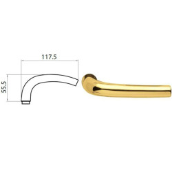 Maniglia ghidini suy per porte in alluminio 8mm oro [77434018312]